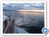 Heading out of the Ballard Lock into Puget Sound during sunset, Sept 2012