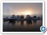 Sunrise through the fog at home port, Oct 2012