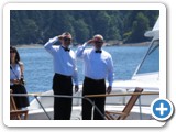 Our wedding, anchored in the middle of Liberty Bay, July 2013