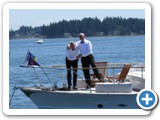 Our wedding, anchored in the middle of Liberty Bay, July 2013
