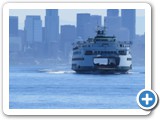 Seattle skyline and a ferry, July 2013