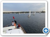 Serving as the judge's Committee Boat for a weekly Duck Dodge sail boat race on Lake Union
